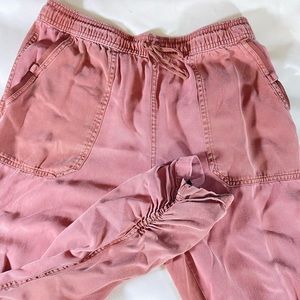 Free people joggers M rouched pink super cute